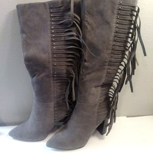 Fringe tall heel boots